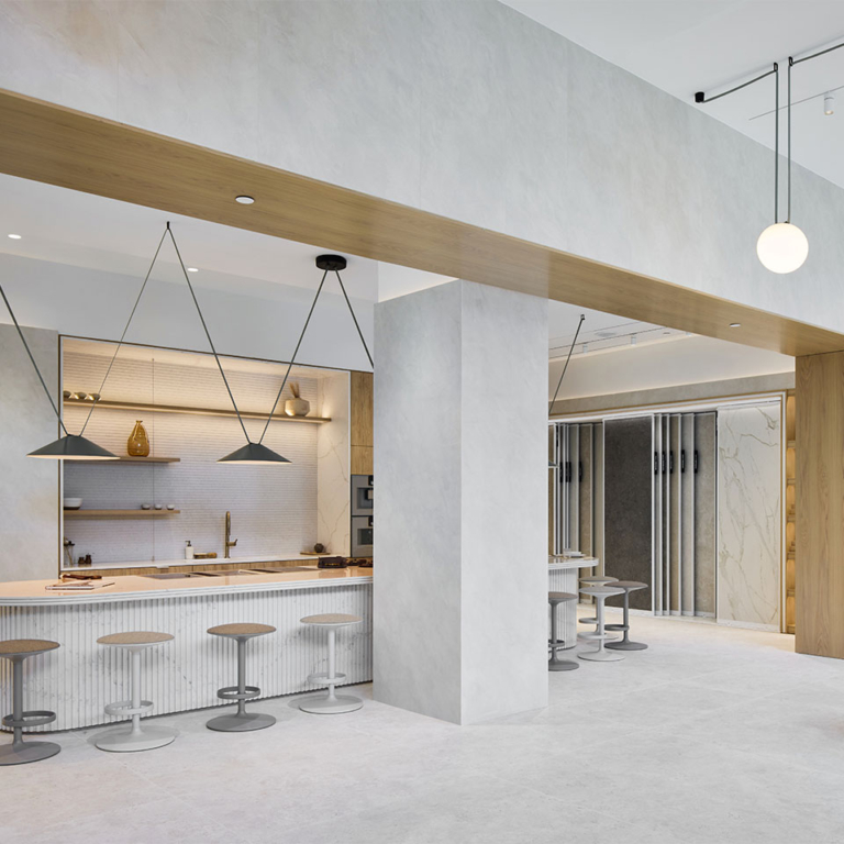 Vibia lights the Toronto based Cosentino showroom creating an ethereal and sensually immersive visitor experience